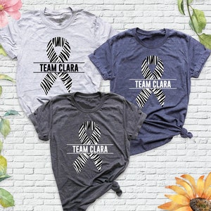 Carcinoid Cancer Team Shirt, Zebra Ribbon Tshirt, Cancer Support Shirts, Neuroendocrine Tumor Awareness Shirt, EDS Shirt, Rare Disease Shirt