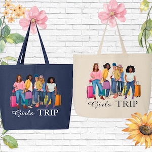 Girls Trip Summer Beach Zippered Tote Bag, Cousins Girls Weekend Bag, Holiday Tote, Beach Trip Bag, Girls Vacation Bag, Travel Bag Women