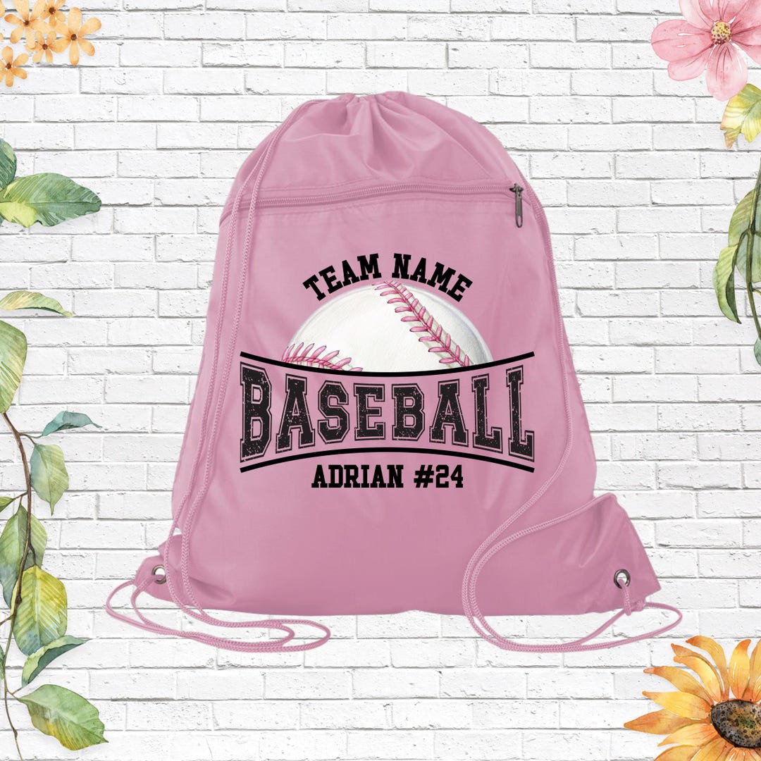 Custom Baseball Team Drawstring Backpack Bag, Baseball Name Bag ...