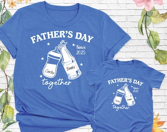 Fathers day together shirt, Personalized fathers day shirt, First Fathers day tshirt, fathers day matching shirts, Daddy son daughter outfit