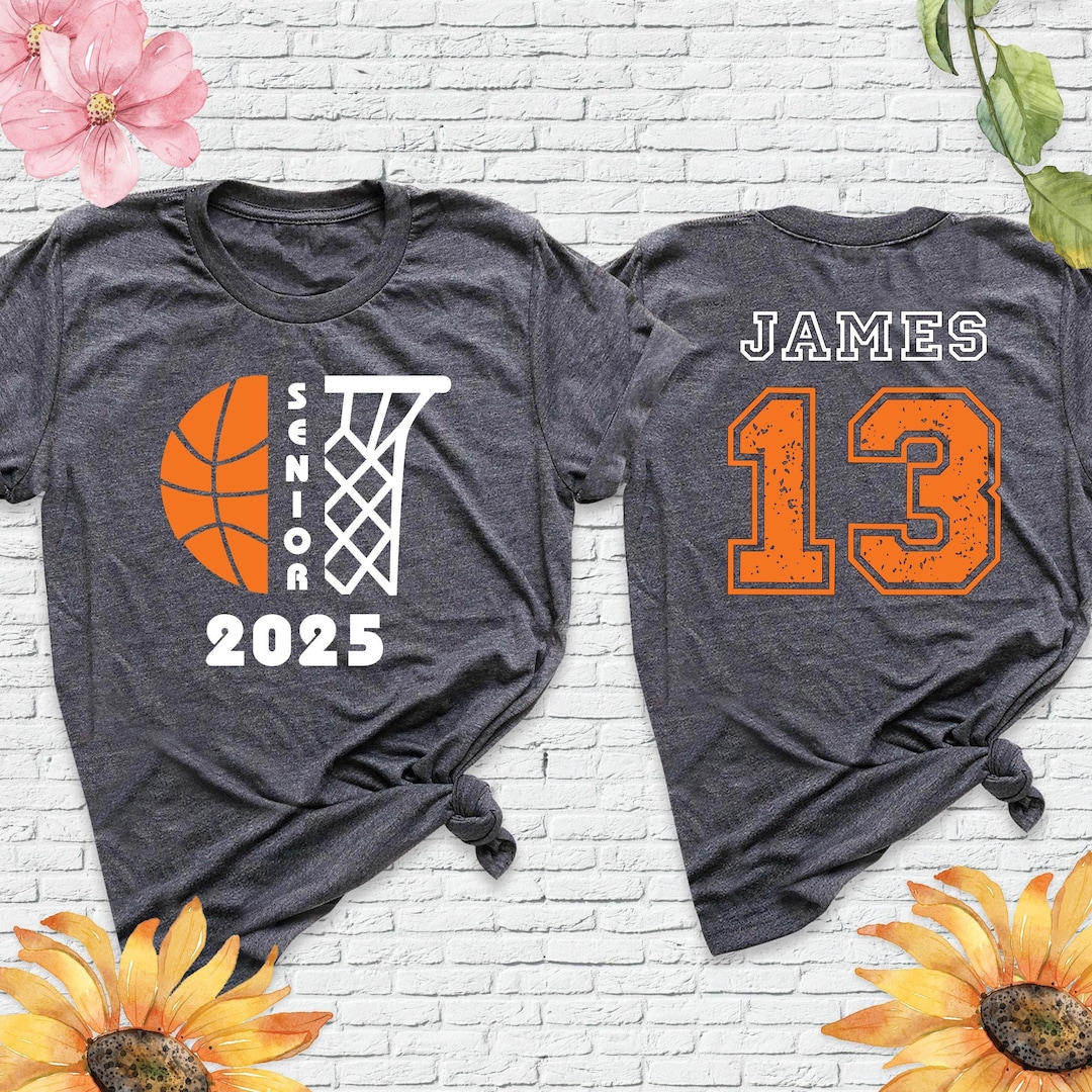 Custom Name Number Senior Night Basketball 2026 Tee Shirt, Basketball ...