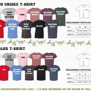 a t - shirt size guide for a youth's t - shirt
