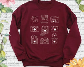 Photographer Sweatshirt, Photography Lover Hoodie, Camera Shirt, Vintage Photography Long Sleeve, Cameraman Sweater, tees for Photographer