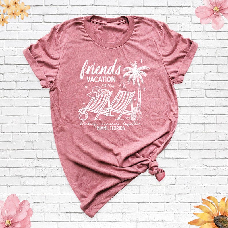 Friends Vacation 2026 Shirt Matching Trip Shirts Summer Beach Tshirt, Friends Travel Shirt, Family Vacation Tee, Cousins Girls Trip Shirt image 13