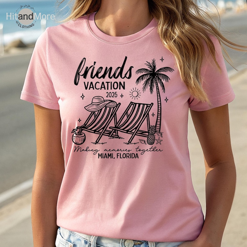 Custom Friends Vacation 2025 Shirt Summer Beach Tees by hitandmoreclothing