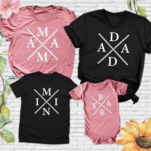 Mama Dada Mini Baby Family Matching Tee Shirt, Mothers Day Shirt, Fathers Day Tee, Family Couple Shirt, New Mom New Dad Shirt, tees for Mama