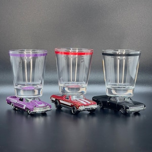 the Original Hot Shot shot glass, You Choose- &#39;67, &#39;68 &&#39;71 Chevy El Camino Shot Glass Gifts, Die Cast Cars