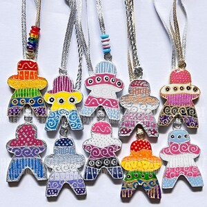 LGBTQ Pride Flag Gingerbread Ornaments, 1-Sided, Hand Painted, Wooden, Rainbow, Transgender