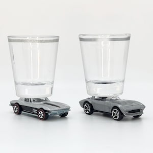 The ORIGINAL Hot Shot Shot Glass, You Choose- &#39;64 Chevy Corvette Stingray & Corvette Grand Sport Roadster, Diecast Cars