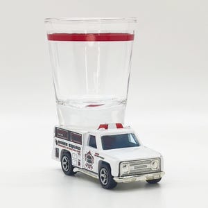 the ORIGINAL Hot Shots Shot Glass, Bomb Squad, 1974 Vintage Hot Wheel Vehicle