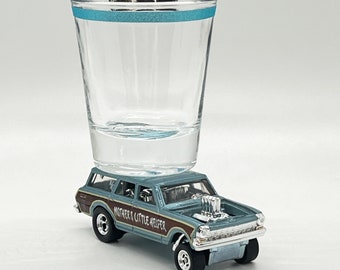 the Original Hot Shot shot glass, '64 Chevy Nova Wagon, Mother's Little Helper, Hot Wheel car