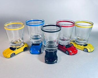 The ORIGINAL Hot Shot Shot Glass, Porsches, You Choose, 911 GT3, 918 Spyder, Carrera 911, 911S, Hot Wheel, Maisto, Matchbox, Welly cars