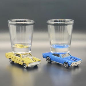 l'original, verre à liqueur, vous choisissez, verres à liqueur Chevy Chevelle SS '64 et '67, voitures moulées sous pression, cadeau muscle car