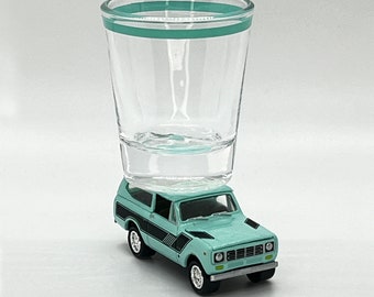 The ORIGINAL Hot Shot Shot Glass, International Harvester Scout II, Johnny Lightning vehicle