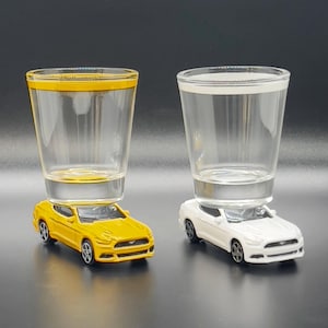 The ORIGINAL Hot Shot Shot Glass, You Choose- 2015 Ford Mustang Shot Glass Gifts, Die Cast Cars