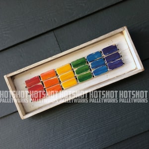 Rainbow Tile Art, Pride, Rainbow, LGBTQ, Vintage-looking Pallet wood hand made, mosaic, hand painted sign