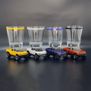 the ORIGINAL Hot Shots, Shot Glass, GMC Hummer EV Shot Glass Gifts, You Choose, 4 Colors!  Die Cast Cars