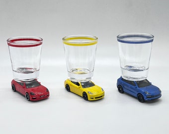 The ORIGINAL Hot Shot, Shot Glass, Porsches, Panamera Turbo, Cayenne Turbo, Hot Wheels, Matchbox, You Choose