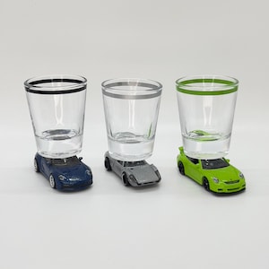The ORIGINAL Hot Shot Shot Glass, You Choose, Porsche 911 GT3, Targa 4 & 904 Carrera GTS, Diecast Cars
