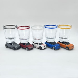 The ORIGINAL Hot Shot Shot Glass, Mini Coopers, You Choose, Red, Matchbox & Hot Wheel vehicles