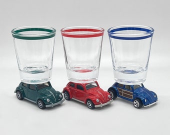 The ORIGINAL Hot Shot, Shot Glass, '62 VW Beetles, Slug Bug, Matchbox brand vehicle