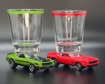 1971 Ford mustang Mach I, Die Cast Auto Schnapsglas, du hast die Wahl! - Das Original Hot Shot-Schnapsglas - Muskel-Auto-Geschenk, mustang-Geschenk