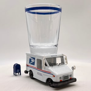 Original Hot Shot-shotglas, USPS postbil, gjutet fordon, brevbärare, gåva till pensionärer