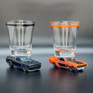 the ORIGINAL Hot Shot Shot Glass, You Choose, 1971, 2008 & 2015 Dodge Challengers Shot Glasses, Die Cast Cars