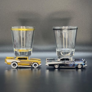 Bicchierino da shot originale Hot Shot, regalo di bicchierini da shot Chevrolet Bel Air del &#39;57, scegli tu, auto pressofuse