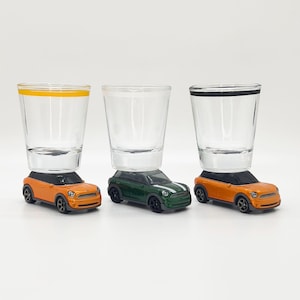 The ORIGINAL Hot Shot Shot Glass, Mini Coopers, You Choose, Red, Diecast Cars