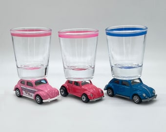 The ORIGINAL Hot Shot, Shot Glass, '62 VW Beetles, Slug Bug, You Choose- Hot Wheel & Matchbox brand vehicles