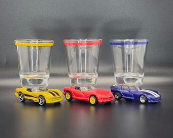Das ORIGINAL Hot Shot Schnapsglas, Sie wählen '96, '97 & '13 Dodge Vipers RT / 10, Rot, Blau, Gelb, Weiß Die Cast Cars, Viper Geschenk