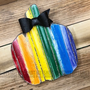 Gay Pride Flag, Rainbow, LGBTQ, Pumpkin Sign,Vintage-looking Up Cycled wood hand made, hand painted