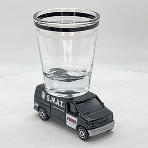 The ORIGINAL Hot Shot, Shot Glass, S.W.A.T.,  Ford Ford Panel Van, Matchbox car