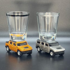 the ORIGINAL Hot Shots, Shot Glass, GMC Hummer H2 & H2 Concept Shot Glasses, You Choose, Shot Glass Gifts, Die Cast Cars