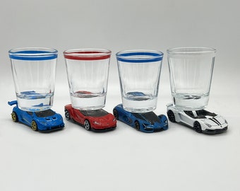 The ORIGINAL Hot Shot Shot Glass, Lamborghini's, You Choose, Hot Wheel & Maisto cars, Lamborghini Lover, Collector