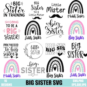 Große Schwester SVG-Bundle, Schwester Zitate svg, große Schwester-Svg - Befördert zu Schwester, große Schwester Png, große Schwester-Zitate-Svg, lustige Schwester-Svg, Png.