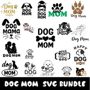 Dog Mom Svg Bundle | Pet Lover Cricut Cut Files | Dog Mama PNG DXF EPS | Paw Print Shirt Designs | Dog Owner Clipart for Sublimation