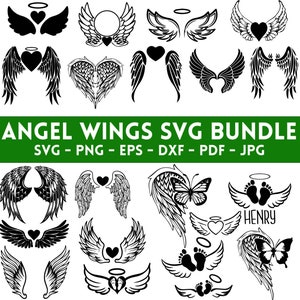 Angel wings SVG Bundle,Wings Svg,Wings Png,Wing shape,Wing Outline,Angel wing svg,Angel Wings Clipart, Instant Download