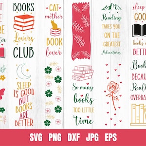 Zakładka Cytat SVG, Drukowana zakładka. Czytanie SVG, Zakładka SVG-Png Bundle, Szablon zakładki SVG, Retro książka SVG, Natychmiastowe pobranie.