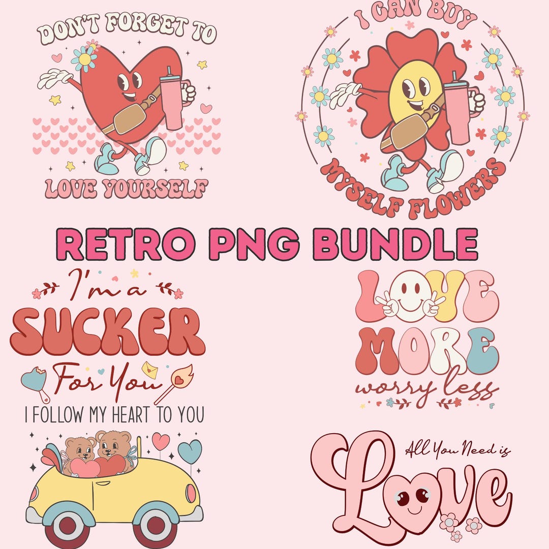 Retro Valentines Png Bundle, Valentine Shirt Svg, Valentines Day Gift ...
