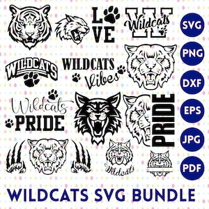 Pakiet wildcats svg, wildcats png, Sports Svg, kentucky svg, Koszulka Wildcats, bobcats svg, pom pom svg, Pliki Svg dla Cricut, natychmiastowe pobranie.