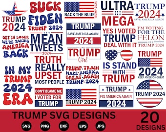Trump 2024 Svg, 2024 Election, Donald Trump Svg Bundle, Trump Face Clipart, Trump 2024 Svg, Trump Png, Political Svg, Png, Pdf, Svg Files