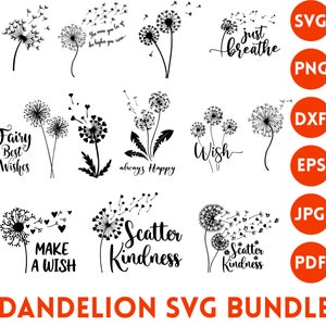 Dandelion Svg/Png Bundle,Dandelion Svg,Dandelion Blowing Svg,Dandelion Cricut,Dandelion Vector,Just Breathe Svg,instant download.