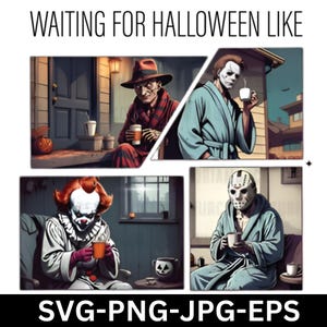 Waiting For Halloween Like HorrorCharacters  Png, Horror Movie Character Png, Horror Character Daily Life, Spooky Season Png,  Halloween Png