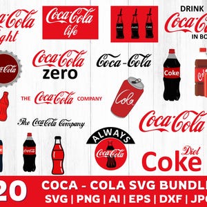 Pacchetto Svg Coca-Cola, Arte ispirata alla Coca-Cola, Bere Svg, Coca Cola Svg Png, Svg Cocacola, Adesivo, Coca Cola Png, File Cricut digitale, Png