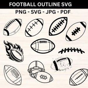 Paquete de svg de contorno de fútbol, svg de cordones de fútbol, fútbol png, archivo de corte de fútbol, svg de jugador de fútbol,  png de mamá de fútbol, Svg de juego de fútbol.