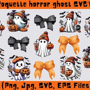 Coquette Halloween Png, Halloween Pumpkin Svg, Cute Ghost Png, Spooky Season Svg, Halloween Png, Coffee Png, Boo Halloween Png, Bougie Ghost