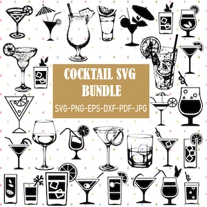Pacchetto SVG Cocktail, PNG Cocktail, Clipart Cocktail, SVG Bevande, SVG Cocktail Party, Svg Bicchierino Shot Svg, File Svg Cocktail, File di taglio Bevande, Cricut