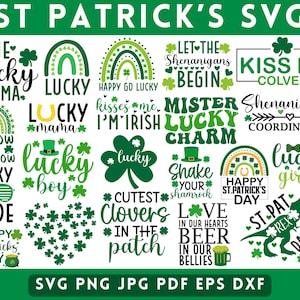 St Patricks Day Svg Bundle,Shamrock, St Patricks Day Svg, Luckyt Svg,Happy Go Lucky Svg,Irish Culture Png,St Patricks shirt SVG for Cricut.